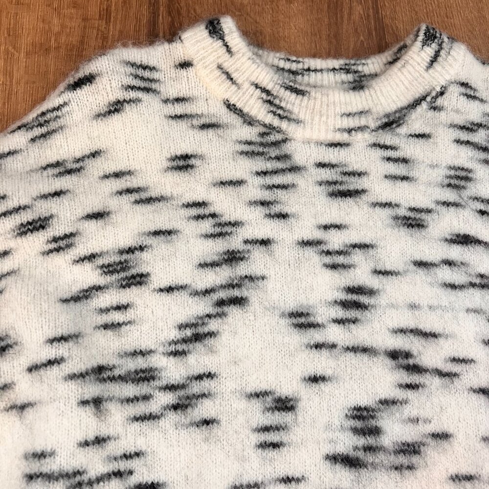 Acne Studios Black White Wool Mohair Blend Sweater Sz M - Picture 5 of 10